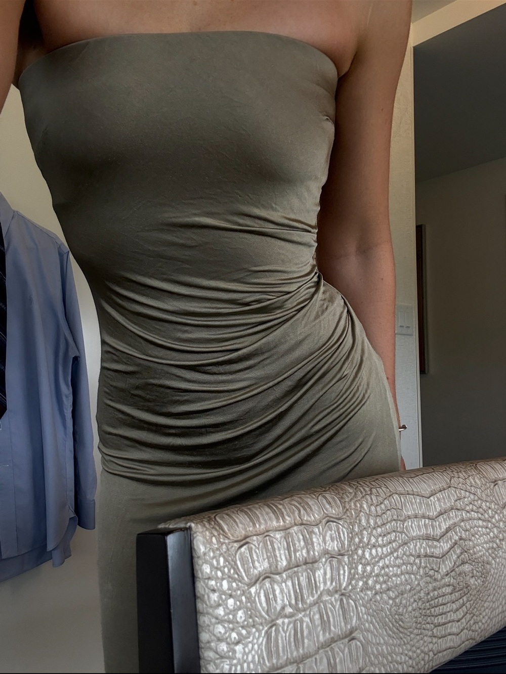 Bec & Bridge Olive Green Strapless Maxi Dress - Picture 3 of 3